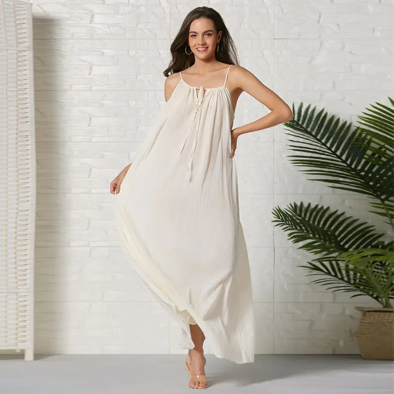 Bohemian Cotton Beach Maxi Dress for Women
