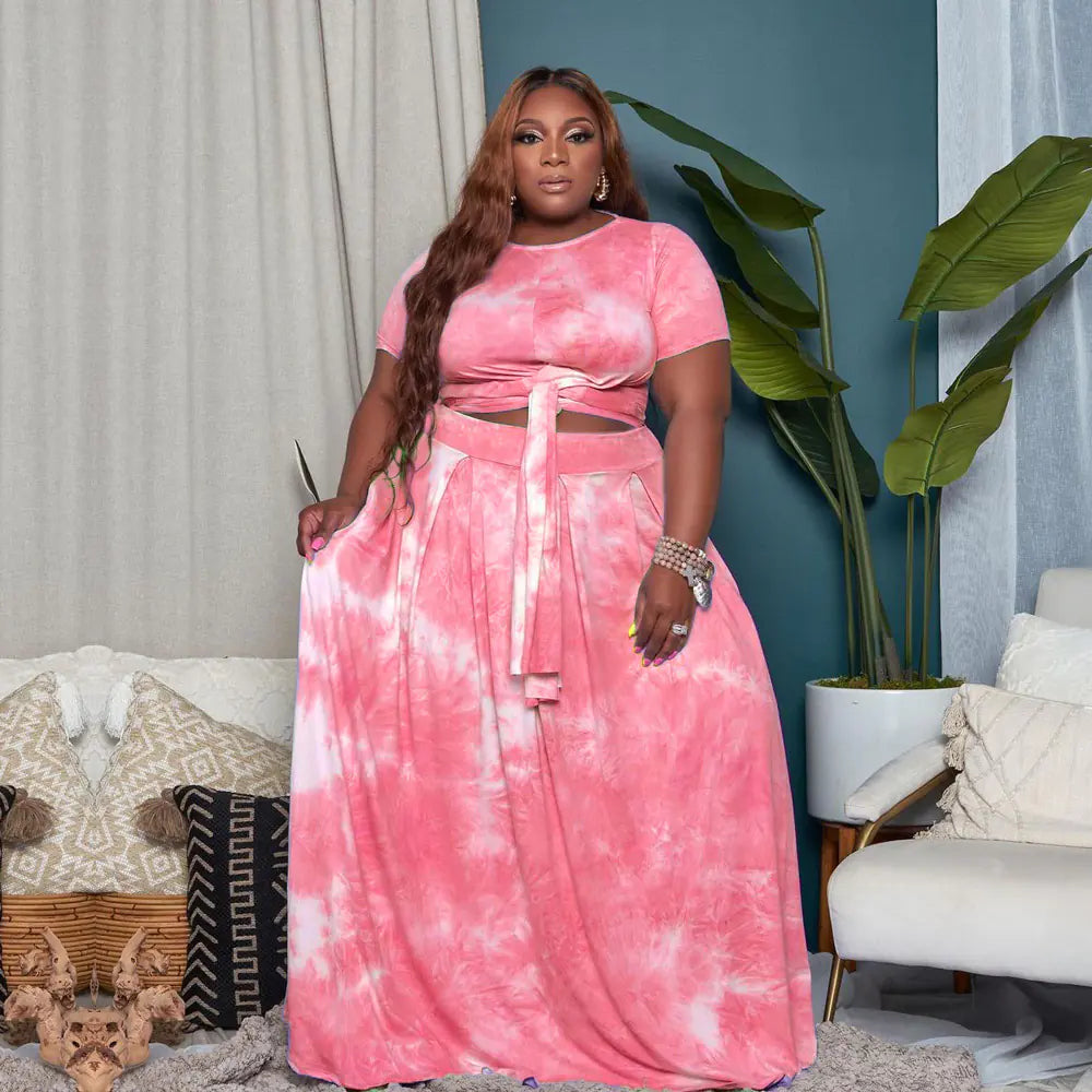Plus Size Two-Piece Skirt Suit for Women Fashion