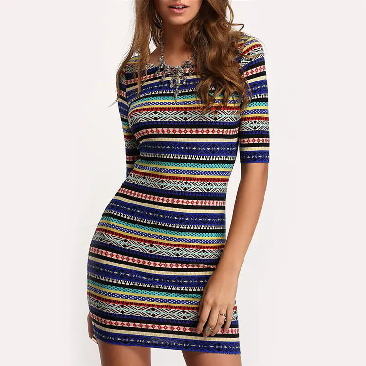 Sizzling Summer Print Bodycon Dress