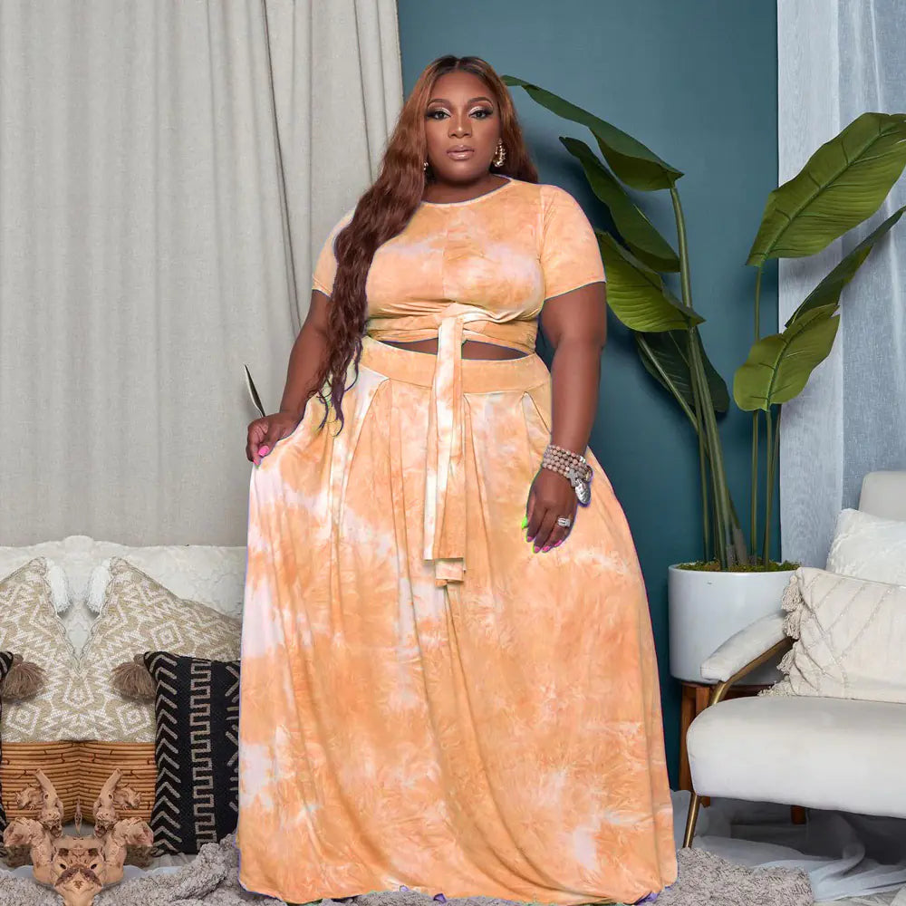 Plus Size Two-Piece Skirt Suit for Women Fashion
