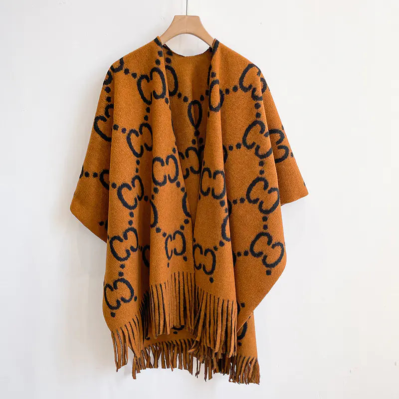 Versatile English Plaid Shawl Cape