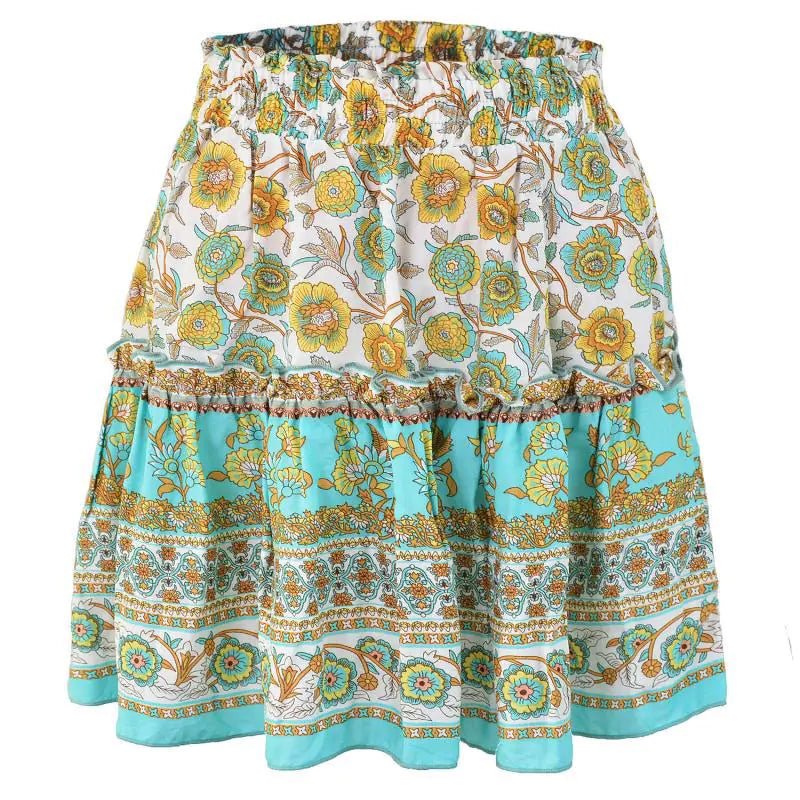 Bohemian Cotton Floral Skirt