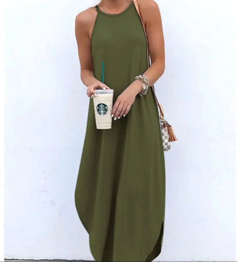 Summer Sexy Sleeveless Irregular Party Maxi Dress