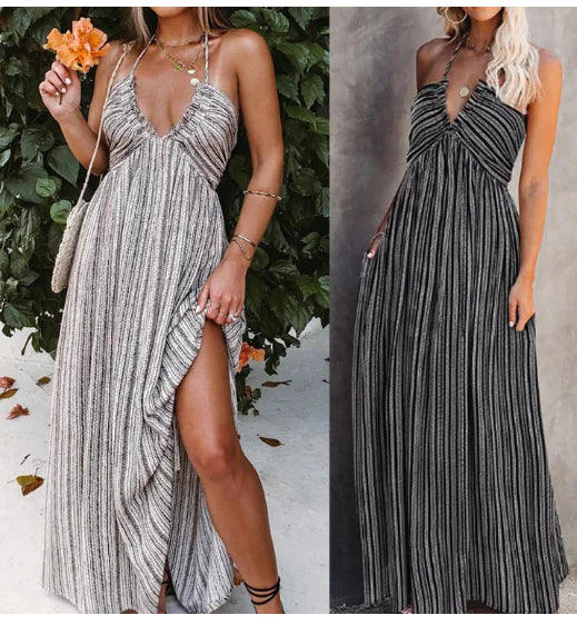 Adjustable Strapless Long Dress with Slit (New Style)