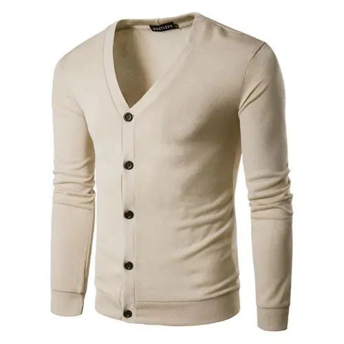 Vintage Men's Knitted V-Neck Sweater Cardigan
