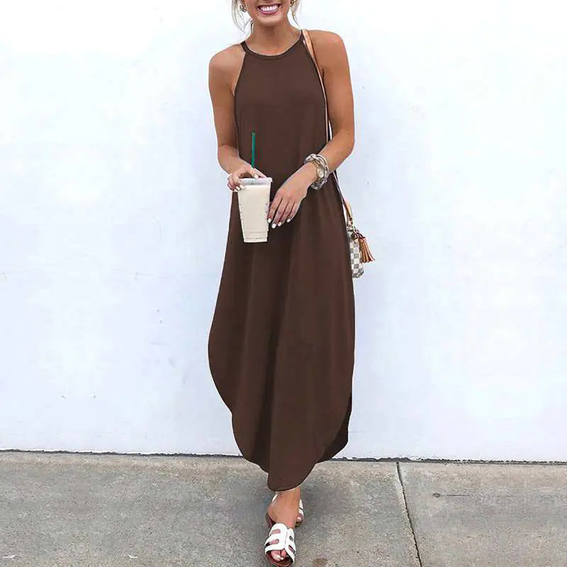 Summer Sexy Sleeveless Irregular Party Maxi Dress