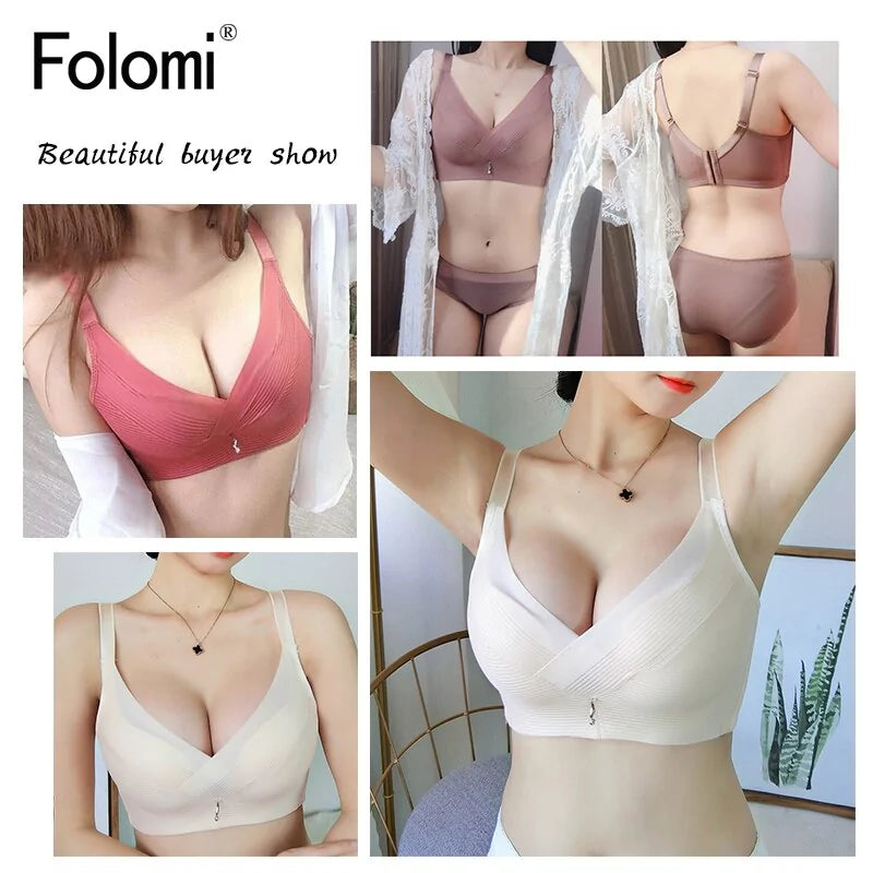 Wire-Free Push-Up Bras with Wide Straps