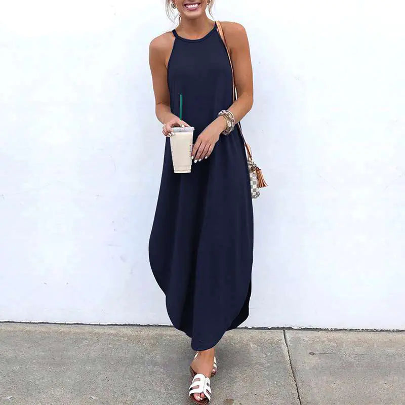 Summer Sexy Sleeveless Irregular Party Maxi Dress
