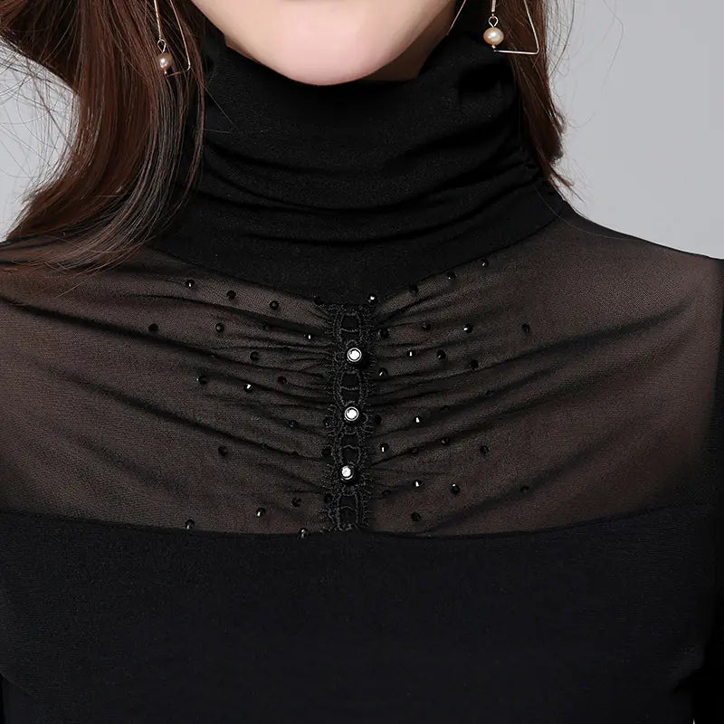 Women's Fleece T-Shirt with Mesh Base Layer Top