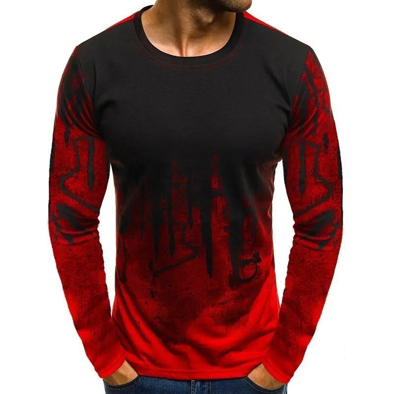 3D Printed Men's Long Sleeve Casual T-shirt