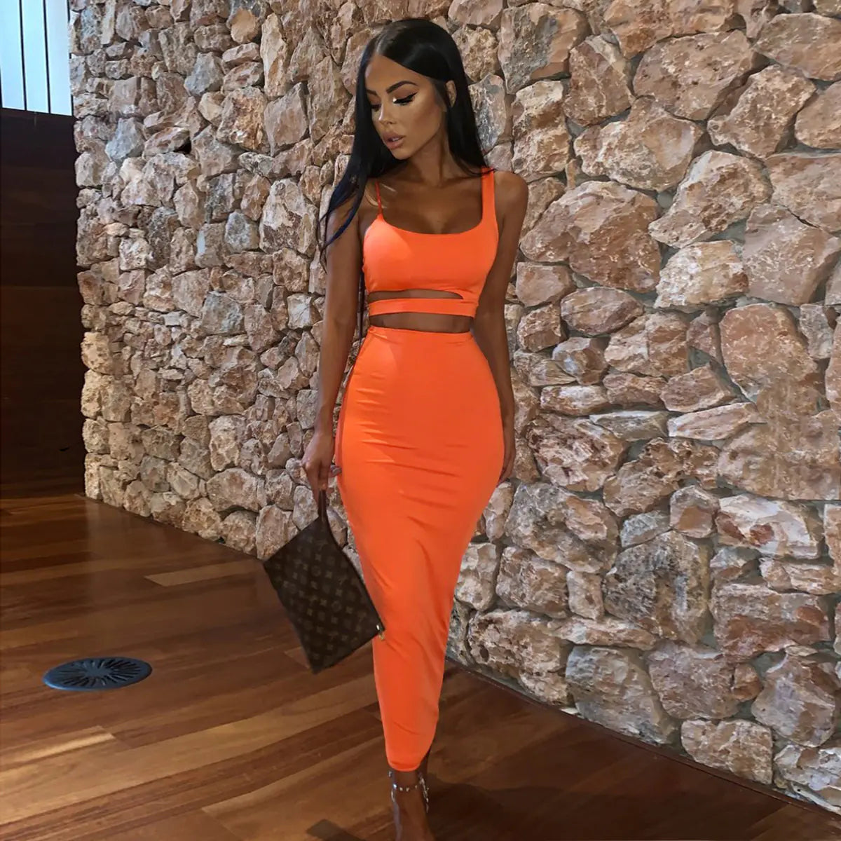 Women's Fashion Sexy Ruffled Two-Piece Dress