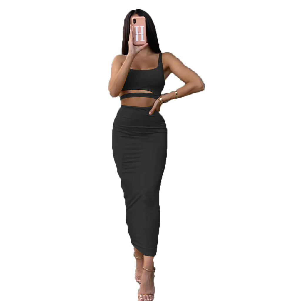 Women's Fashion Sexy Ruffled Two-Piece Dress