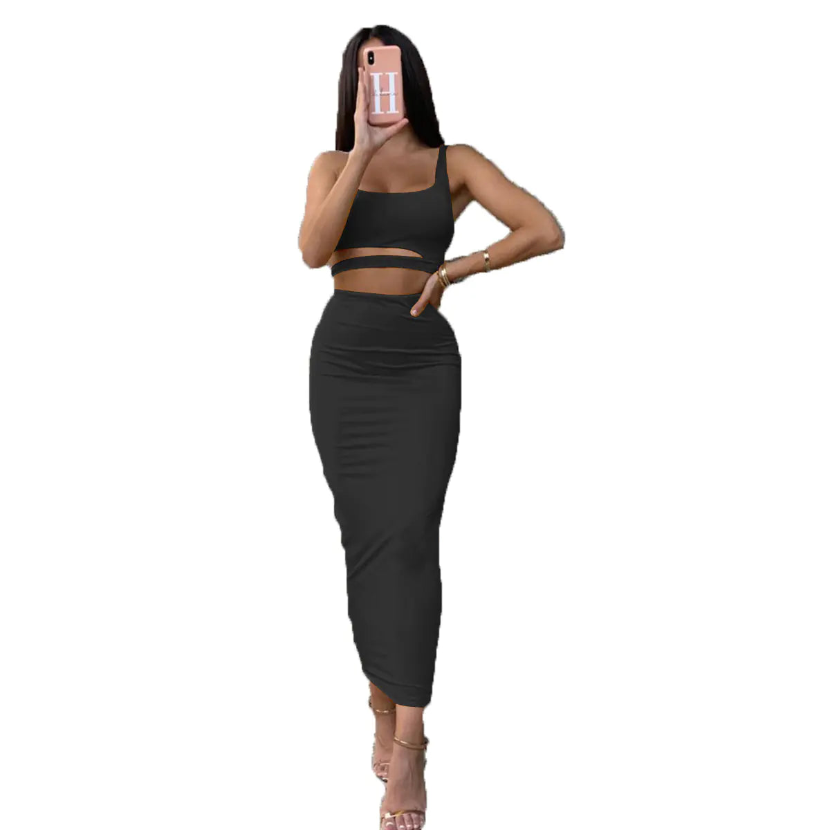 Women's Fashion Sexy Ruffled Two-Piece Dress