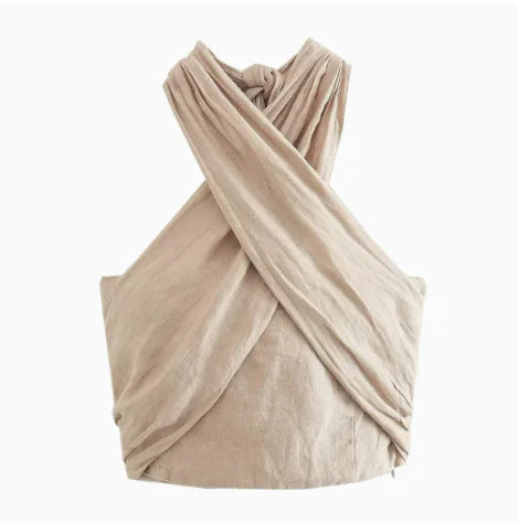 Linen Top with Wide-Leg Pants