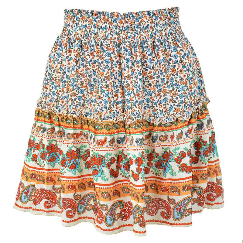 Bohemian Cotton Floral Skirt