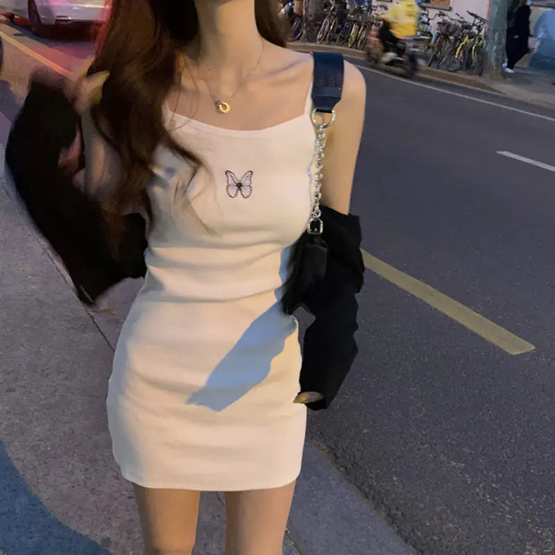Cotton Sleeveless Dress with Sexy Fitted Underlayer