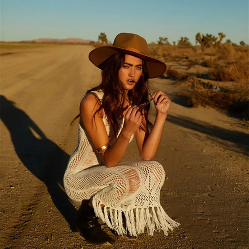 Summer Knit Tassel Beach Dress & Bikini Cover-Up