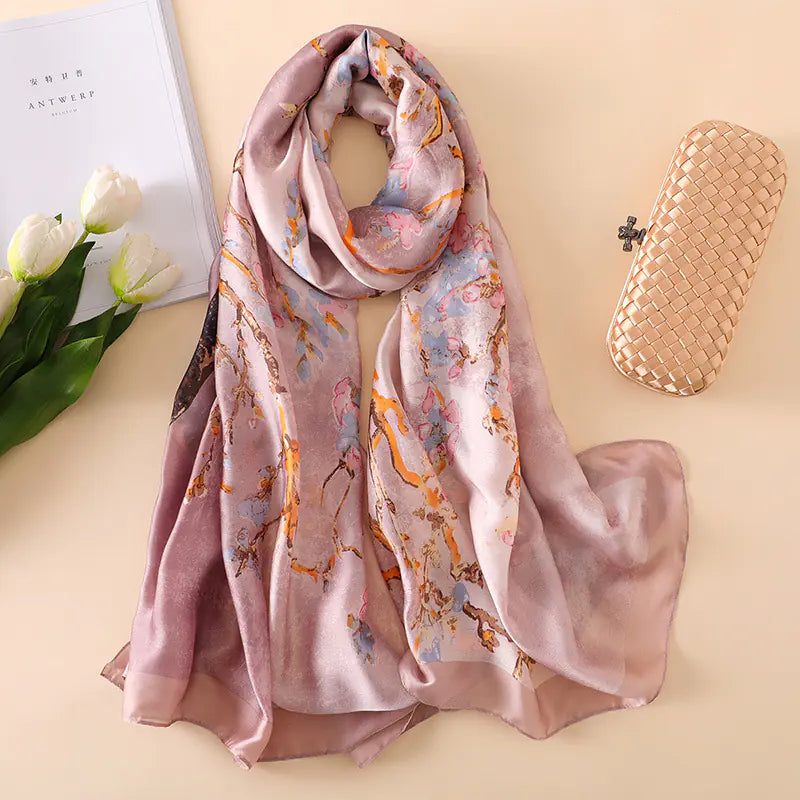 Beach Sunscreen Shawl, Versatile Long Scarf, Silk Scarf
