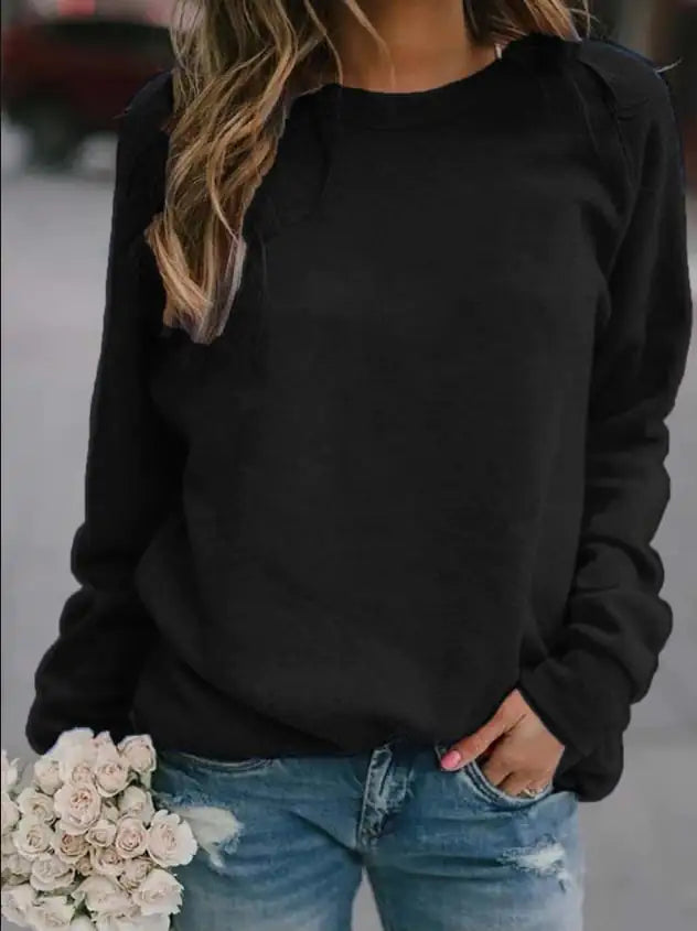 Women's Long Sleeve Round Neck T-Shirt Top