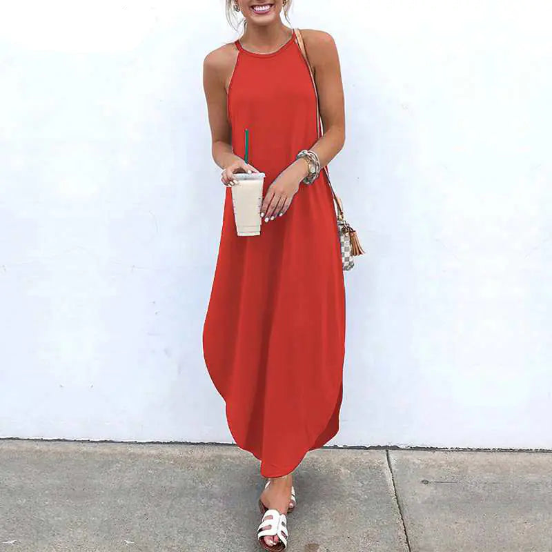 Summer Sexy Sleeveless Irregular Party Maxi Dress
