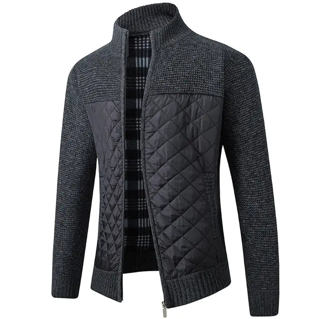 Slim Fit Stand Collar Zipper Jacket for Men