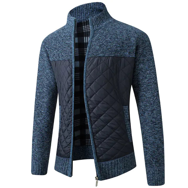 Slim Fit Stand Collar Zipper Jacket for Men