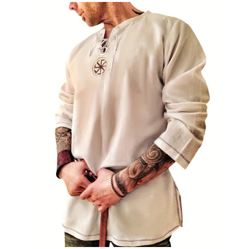 Trendy Plus Size Men's Long Sleeve Cotton Linen Tops