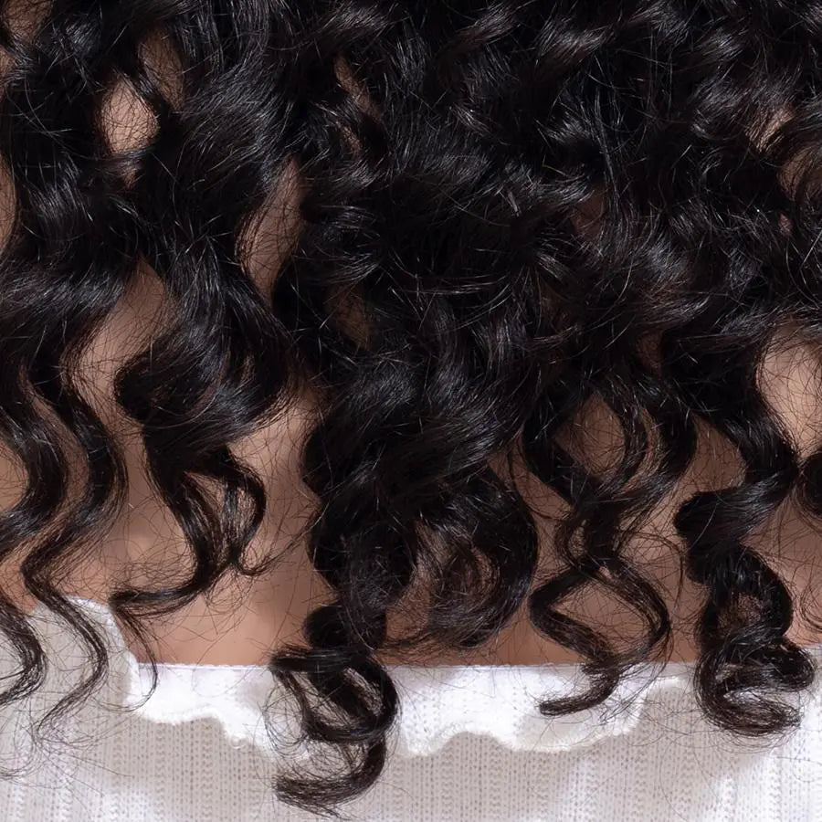 Black Curly Synthetic Lace Front Wig - Trendy Style