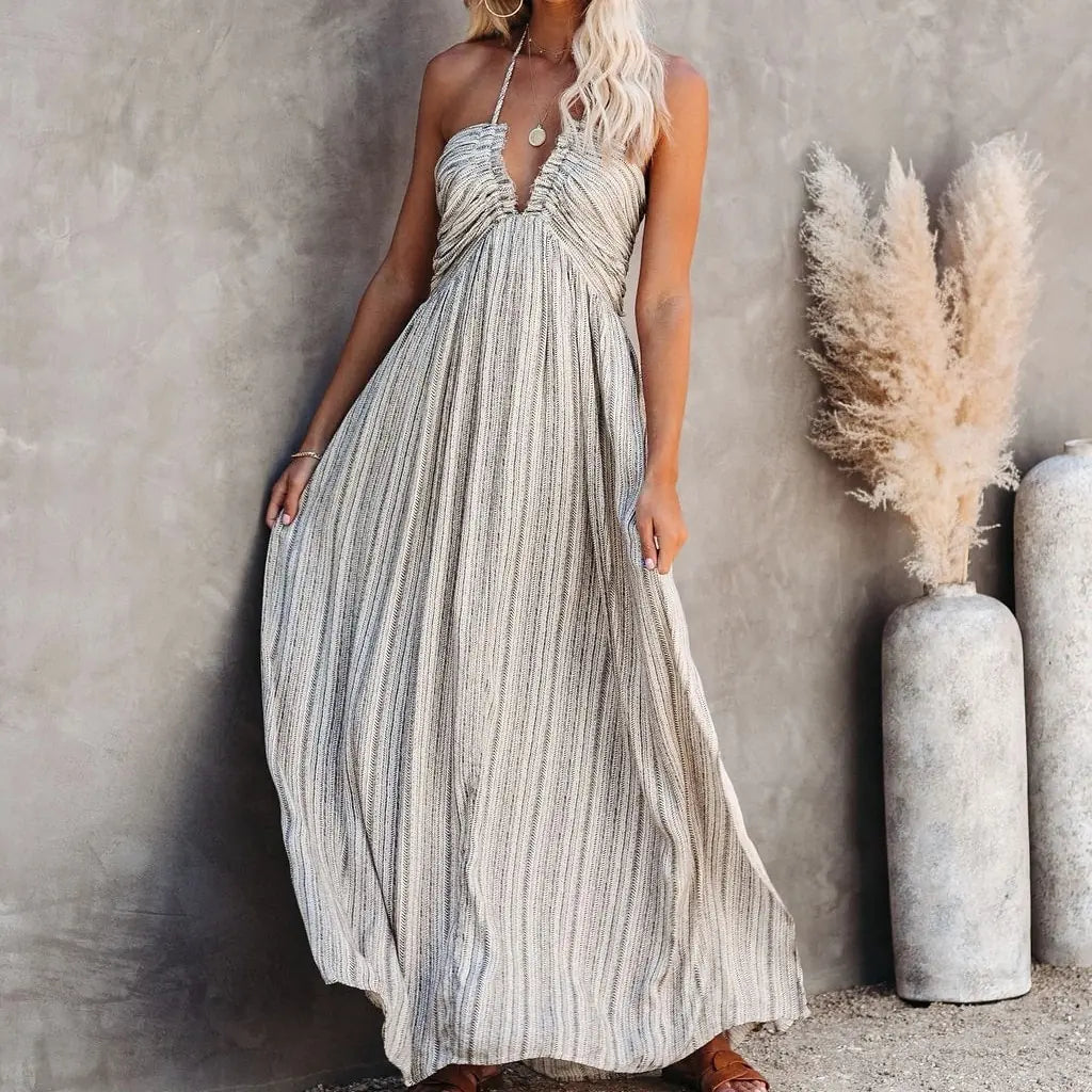 Adjustable Strapless Long Dress with Slit (New Style)