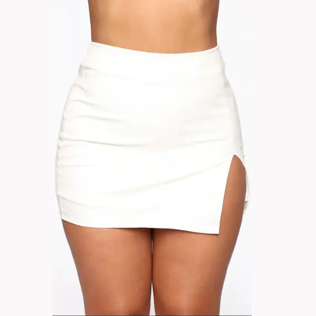 Retro High Waist Mini Skirt for Women - Front Split Design