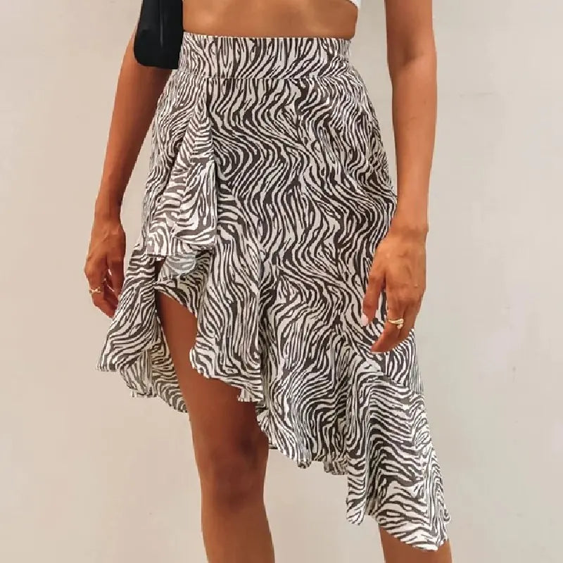 Zebra Print Skirt with Dovetail Stitching