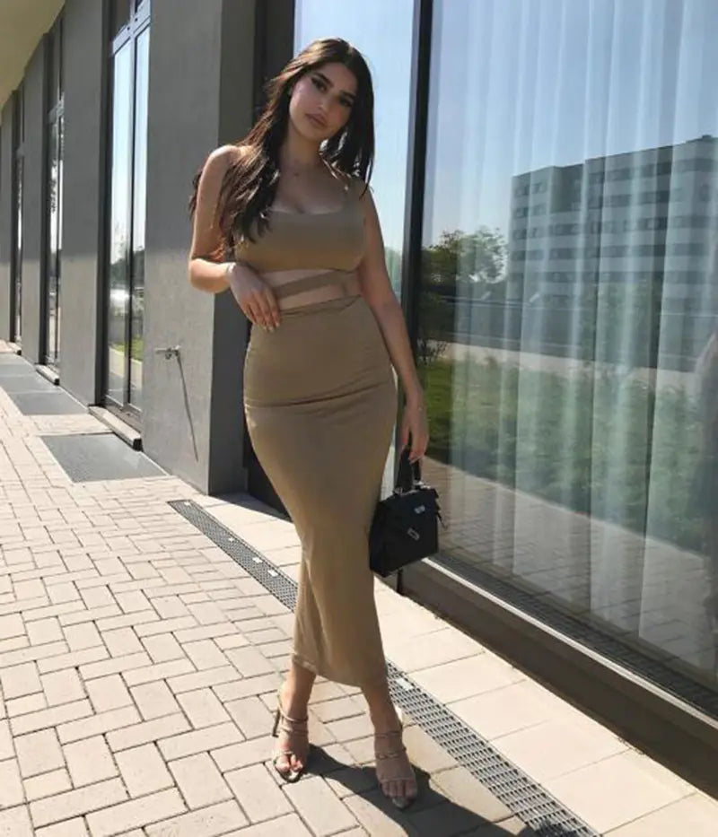 Women's Fashion Sexy Ruffled Two-Piece Dress