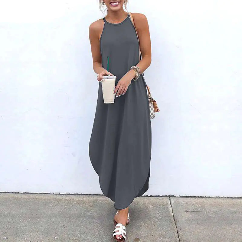 Summer Sexy Sleeveless Irregular Party Maxi Dress