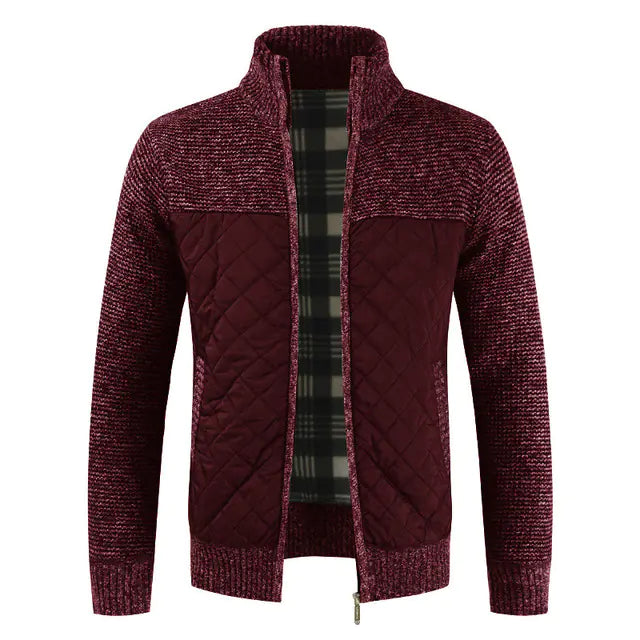 Slim Fit Stand Collar Zipper Jacket for Men