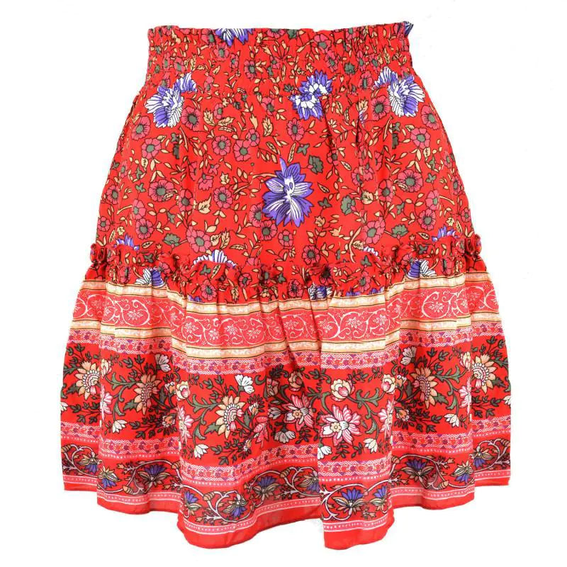 Bohemian Cotton Floral Skirt