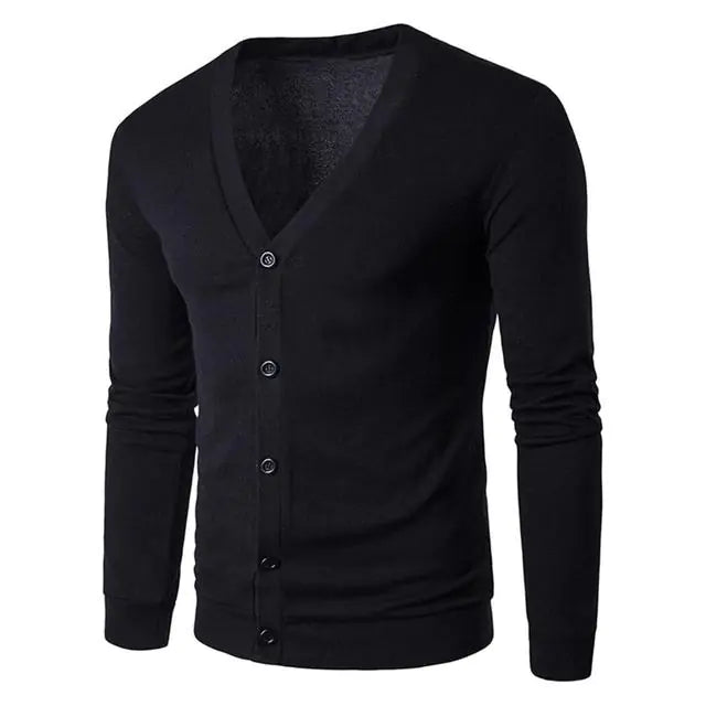 Vintage Men's Knitted V-Neck Sweater Cardigan