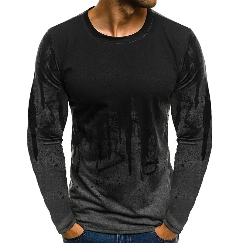 3D Printed Men's Long Sleeve Casual T-shirt