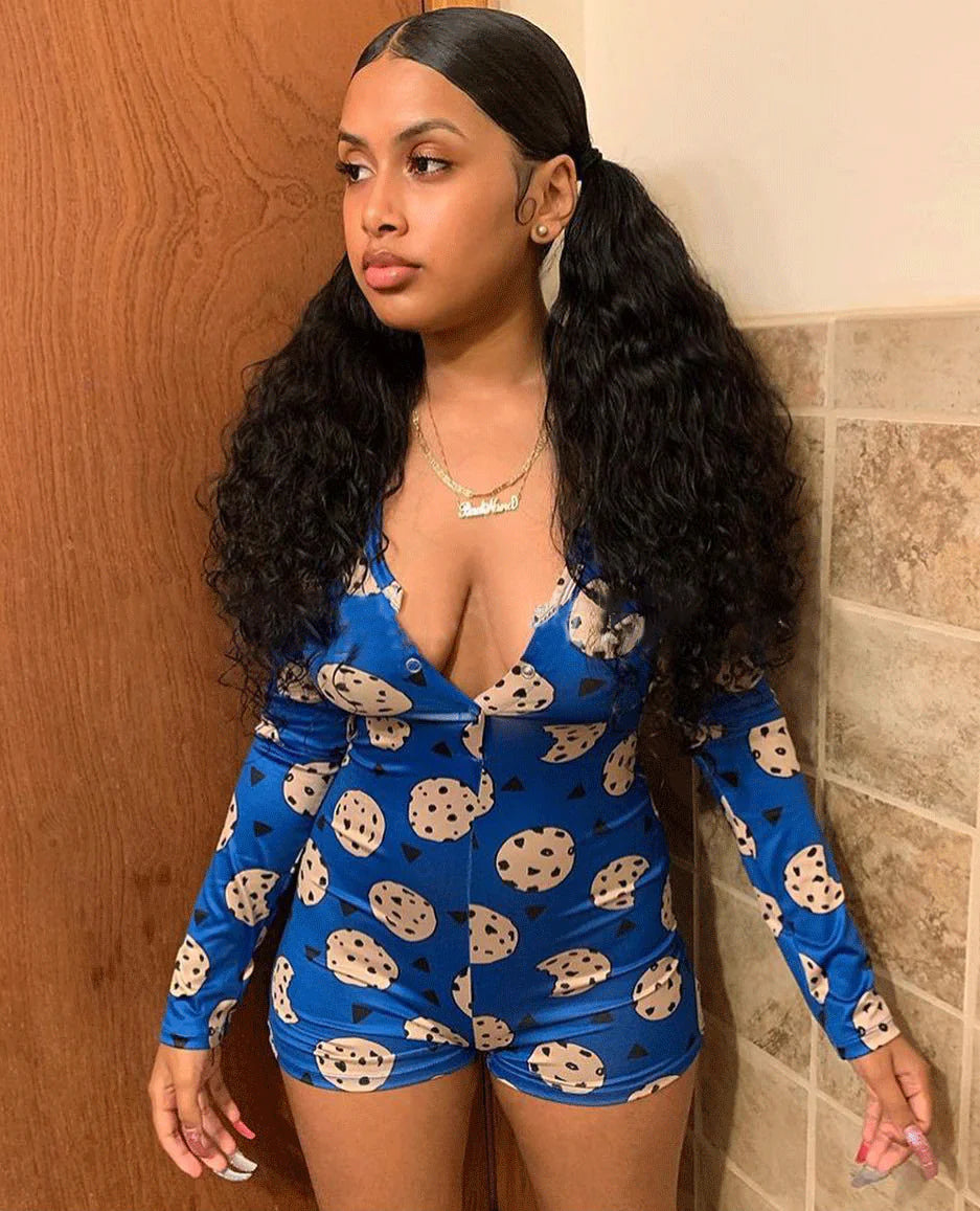 Printed Slim Fit Sexy Jumpsuit