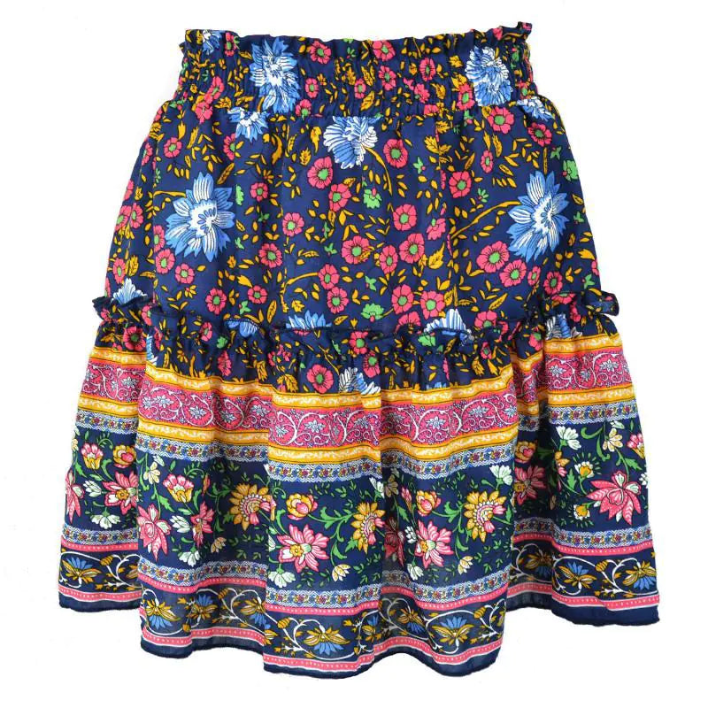 Bohemian Cotton Floral Skirt