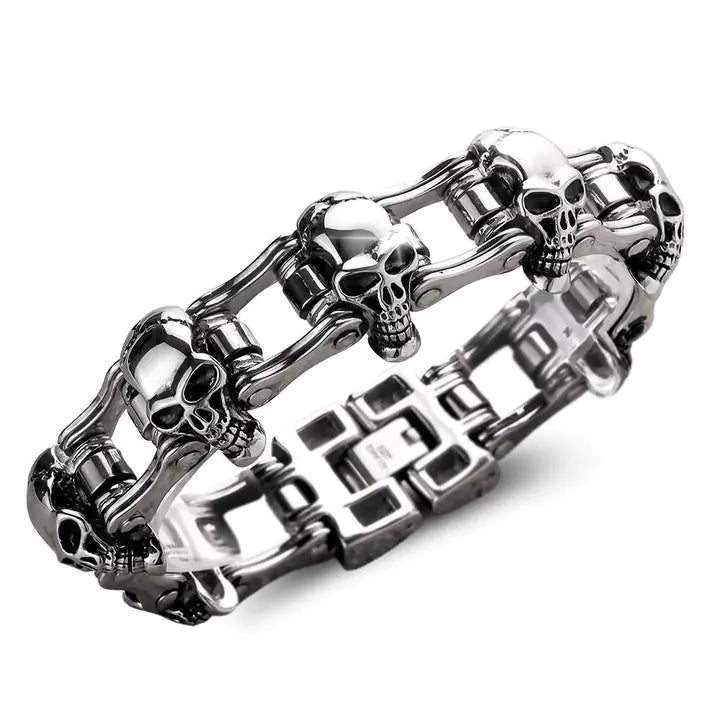 Titanium Steel Skull Chain Bracelet