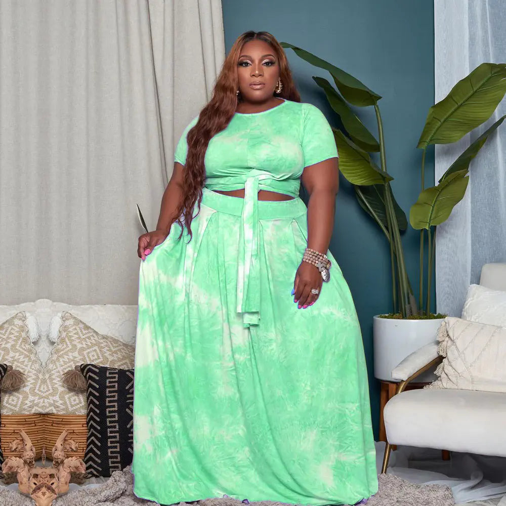 Plus Size Two-Piece Skirt Suit for Women Fashion