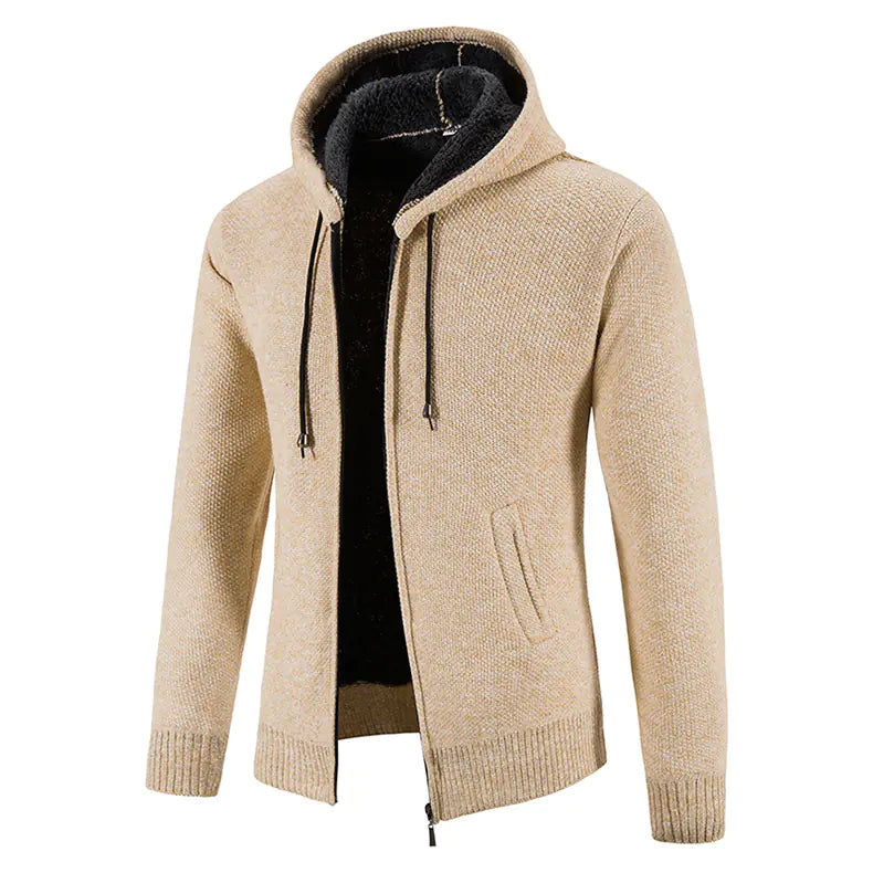 Winter Thick Hooded Cardigan for Men - Slim Fit Sweater