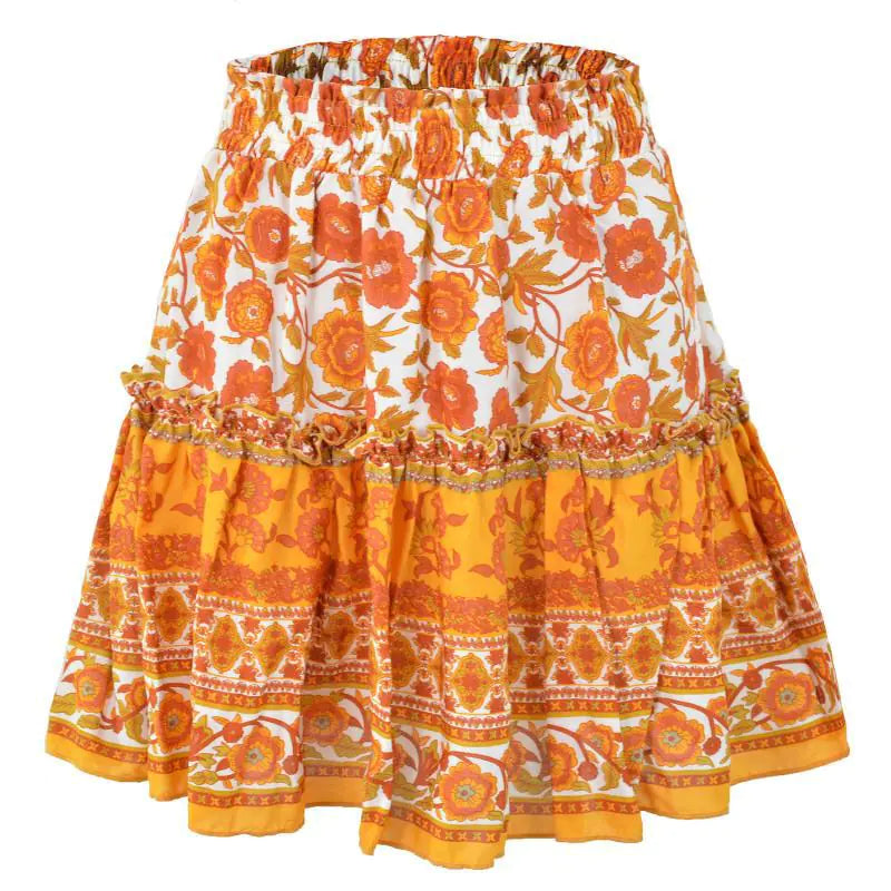 Bohemian Cotton Floral Skirt