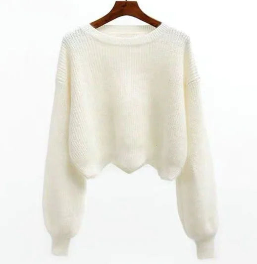 Pink Loose Fit Long Sleeve Sweater with Lace Trim