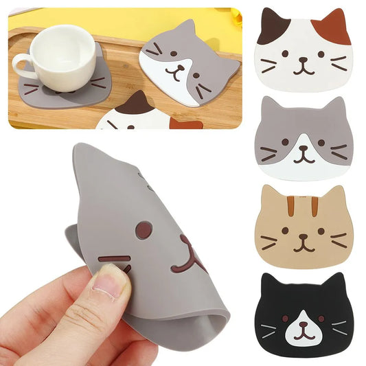 Non-slip Cat Shaped Silicone Cup Mat Holder