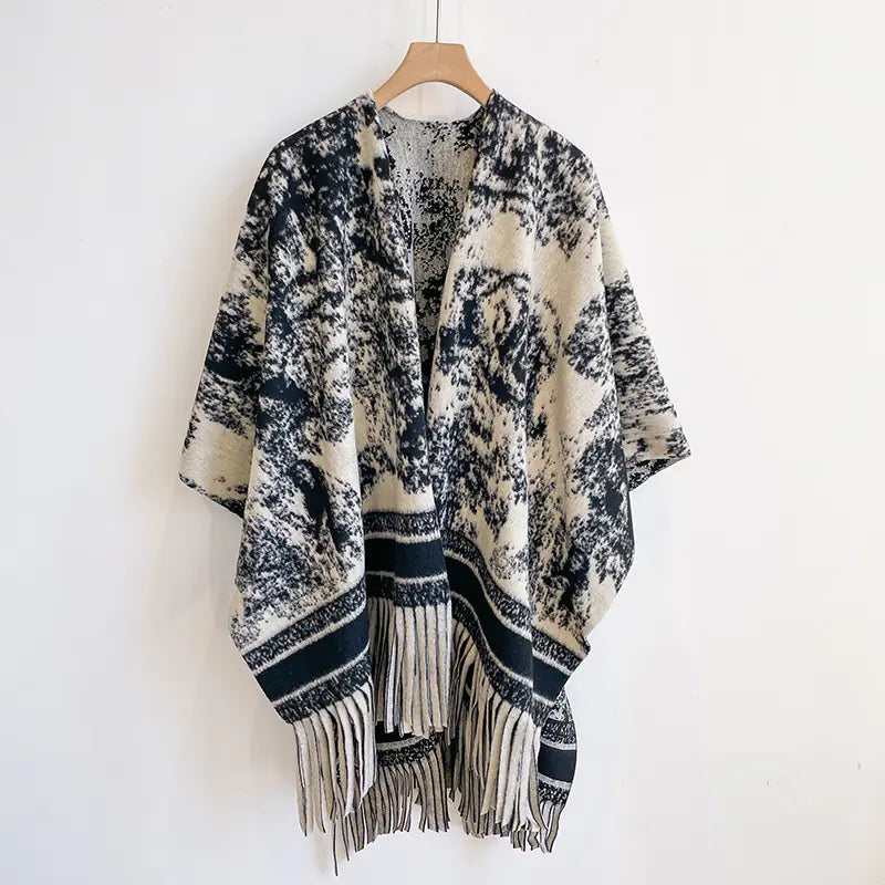 Versatile English Plaid Shawl Cape