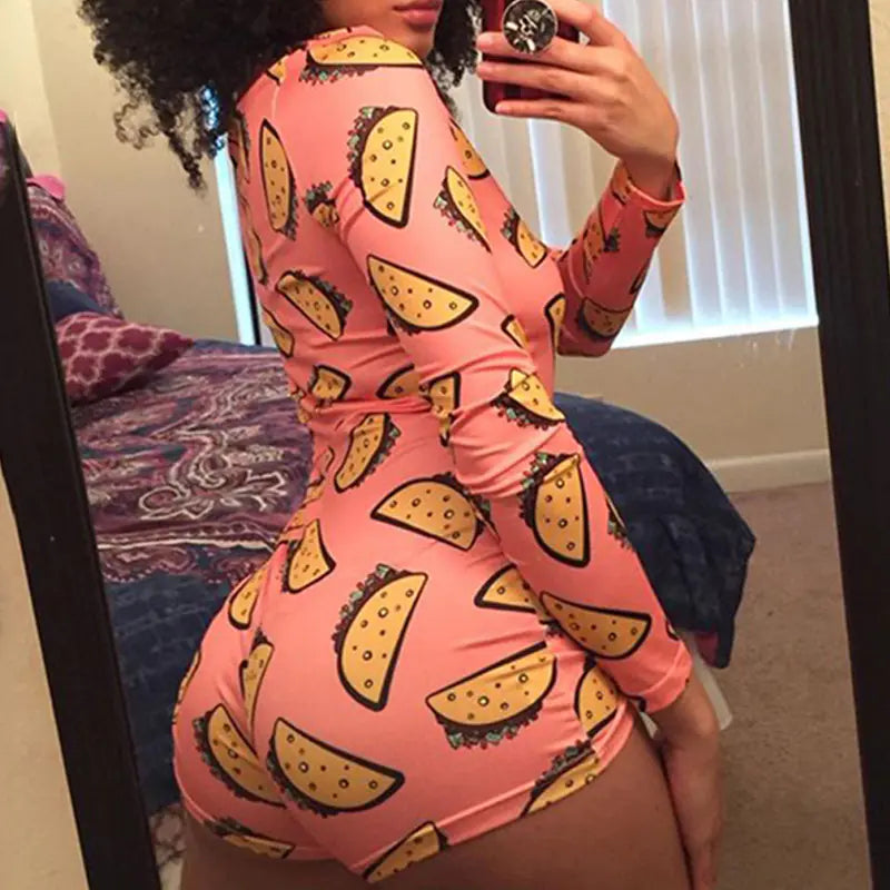 Printed Slim Fit Sexy Jumpsuit