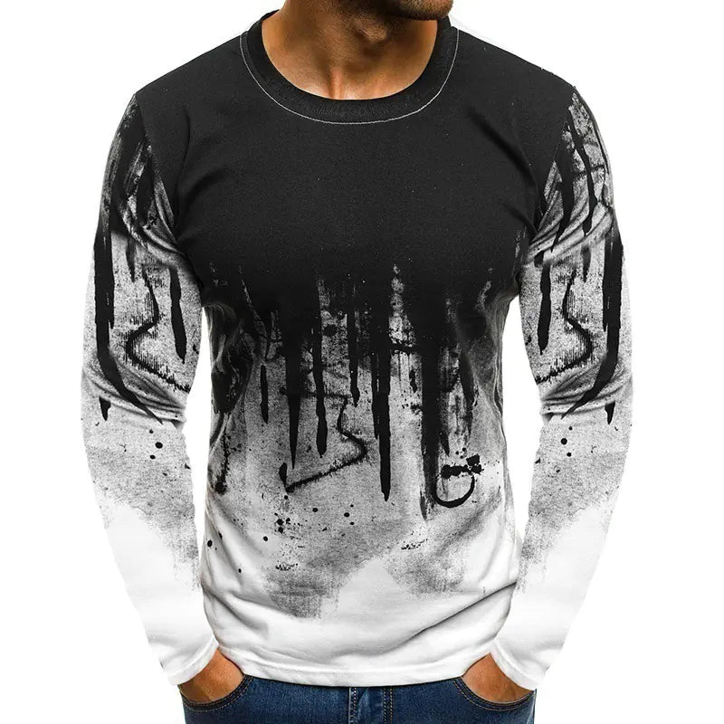 3D Printed Men's Long Sleeve Casual T-shirt