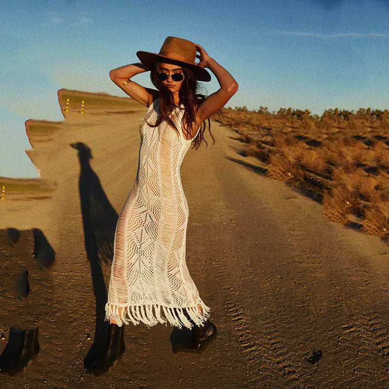 Summer Knit Tassel Beach Dress & Bikini Cover-Up