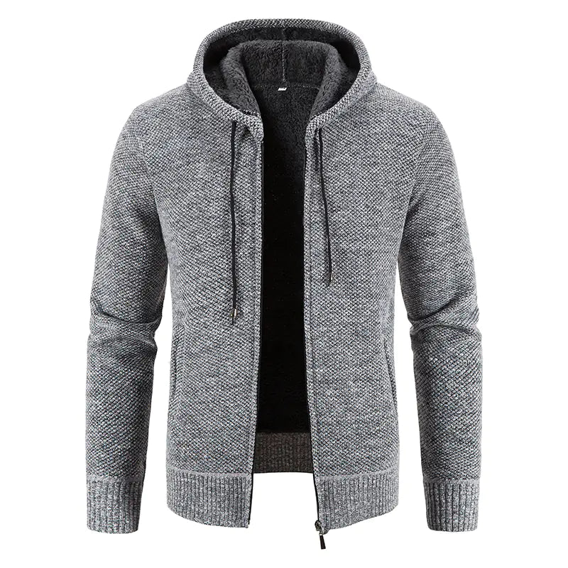 Winter Thick Hooded Cardigan for Men - Slim Fit Sweater